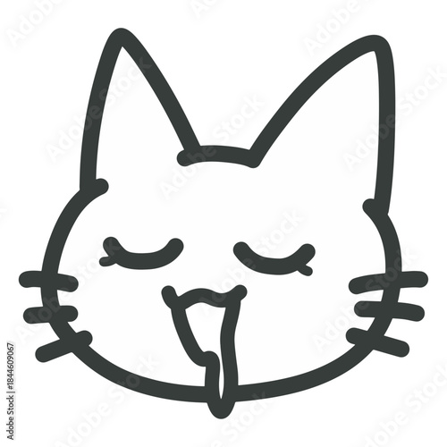 涎を垂らす猫のイラスト