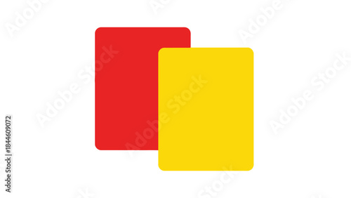 3D isolated set of blank red and yellow folders with a sticky memo note and business document paper for office message labels