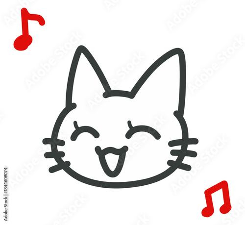 るんるん上機嫌な猫のイラスト