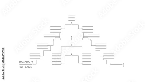 Knockout Tournament Bracket: A meticulously crafted bracket diagram, showcasing the structure of a knockout tournament with rows of participating teams.