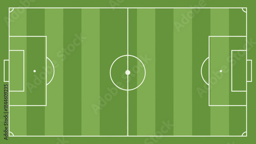 Soccer Field from Above: A meticulously maintained soccer field with symmetrical design, capturing the essence of the game and sporting arena.