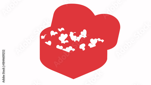 Popcorn Heart: A vibrant, heart-shaped box overflowing with popcorn, evoking feelings of comfort, and sharing.