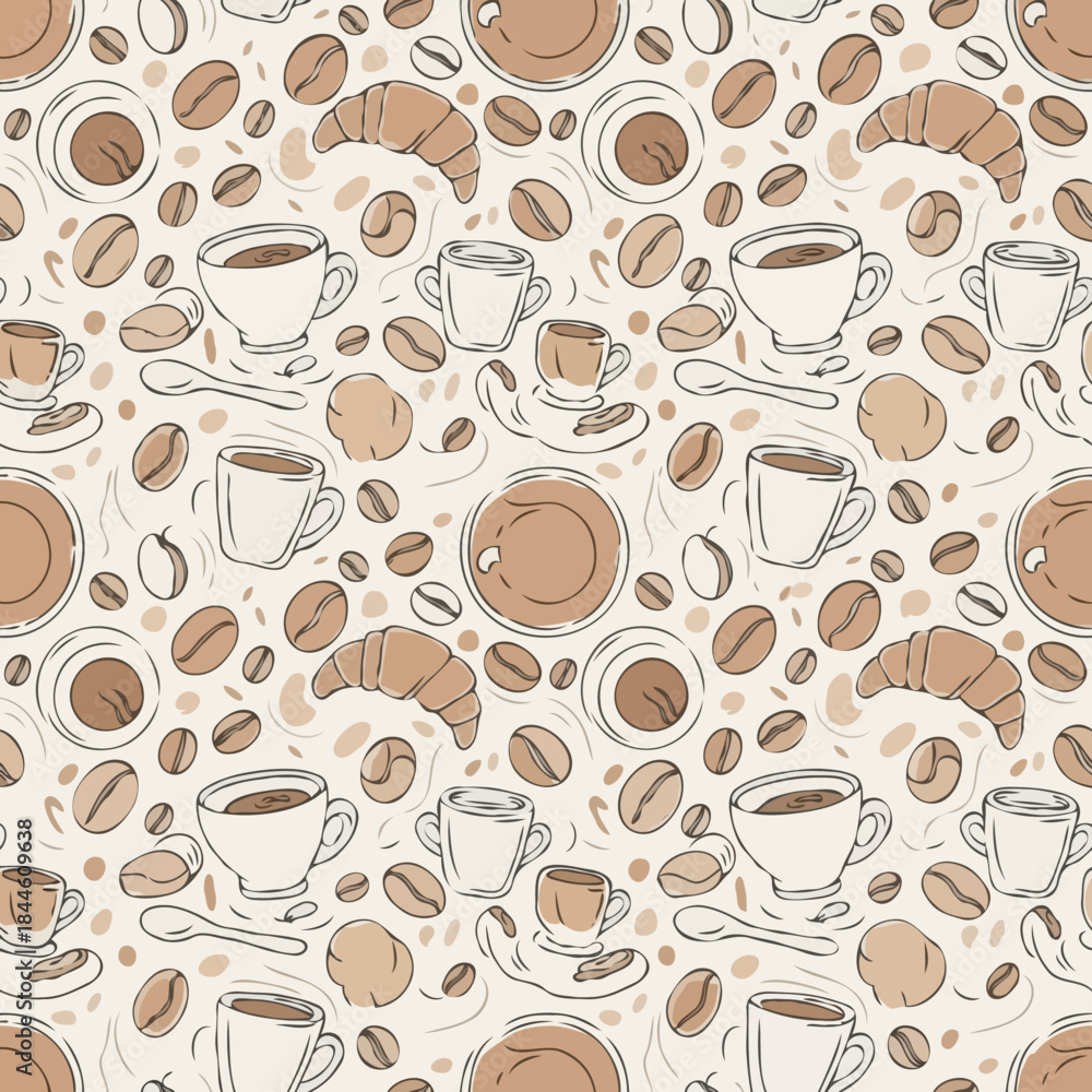 Obraz premium Seamless Pattern Cute Illustration for Fabric, Wallpaper, and Background