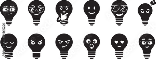 Creative Light Emoji Style Icon – Idea & Inspiration Vector