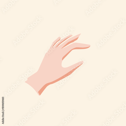 A flat vector illustration of a doctors hand in a glove