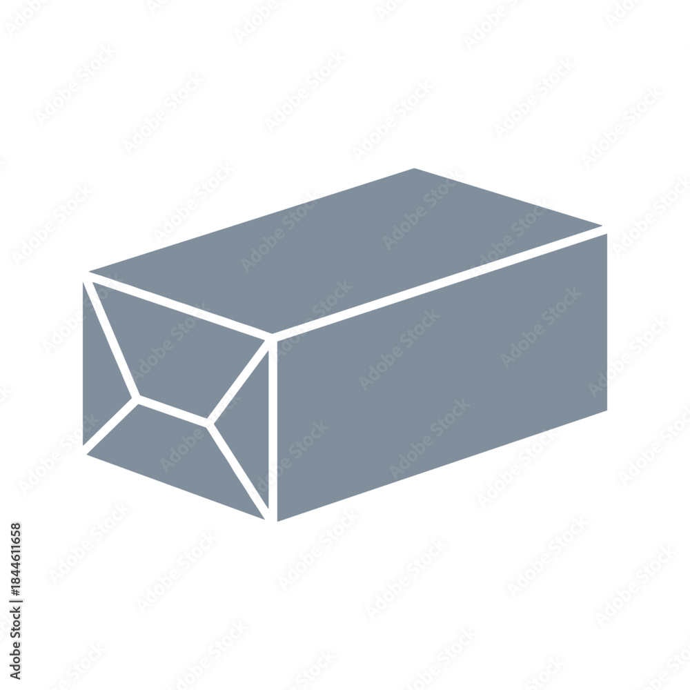 Fototapeta premium Simple 3d rectangular box with gray color