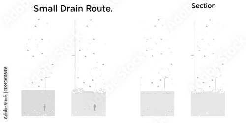 Diagram of a small drain route section with four stages shown
