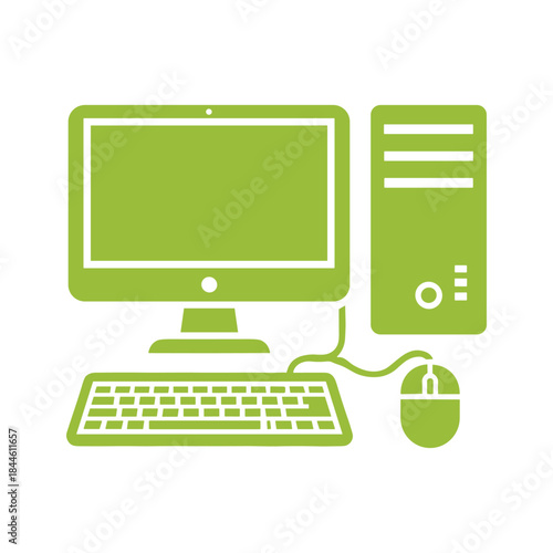 Desktop computer system with monitor, keyboard, and mouse