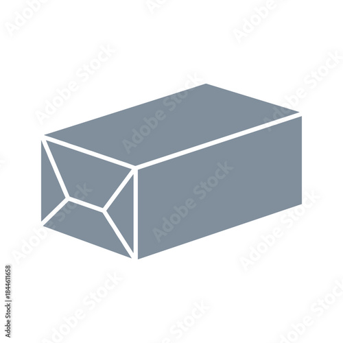 Simple 3d rectangular box with gray color