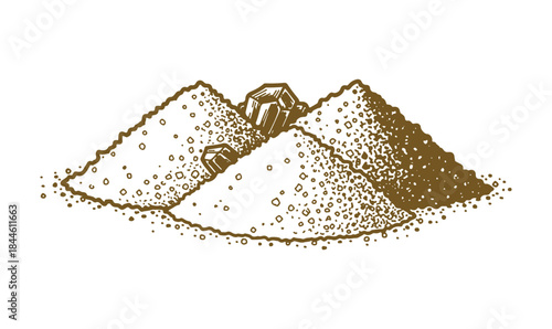 a pile of salt and sugar, illustrated in a sketchy vector style with bright colors on a white surface
