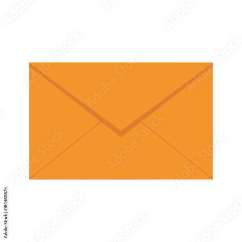 Orange envelope on white background