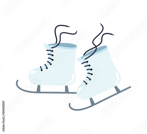Ice skates. Vector illustration, flat design.
