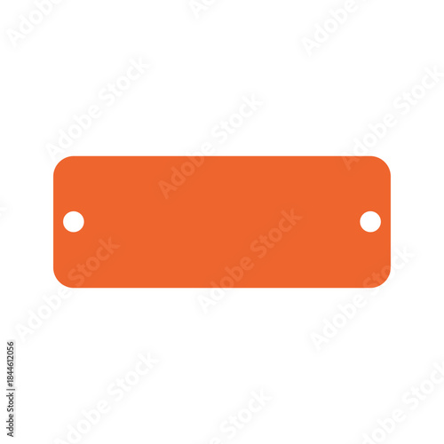 Orange label with two holes