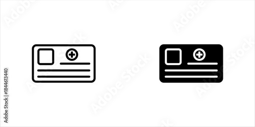 Medical card line icons. Patient document, medical insurance card. Isolated vector images in simple style, Vector illustration, eps10.