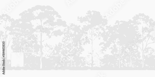 Silhouette of trees against a light gray background a simple natural scene