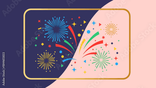 Celebratory Fireworks Display in Vibrant Colors for Special Occasion Festivities