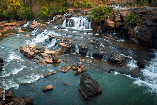 Beautiful Tad Hang waterfall in Tad Lo village.