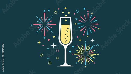 Celebration of New Year or Special Occasion with Sparkling Beverage and