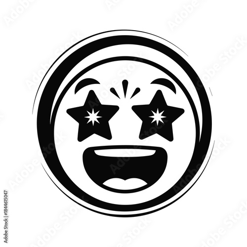 Excited smiley face with star eyes