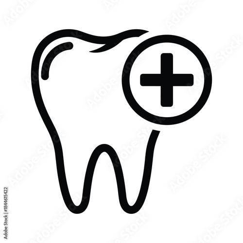 Tooth with medical cross icon