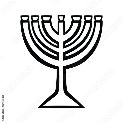 Menorah symbol on white background