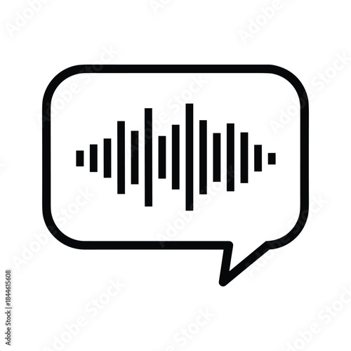 Simple voice message icon representing audio signal