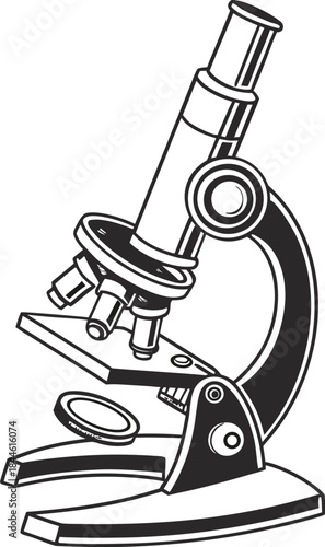 microscope on white background