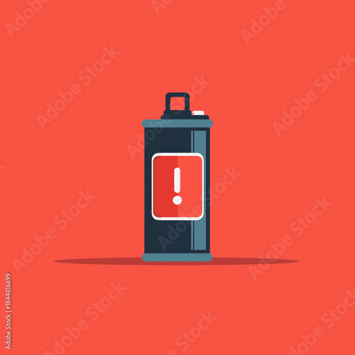 Low Battery Warning Icon Showing an Exclamation on Red Background