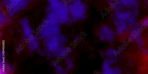 Abstract blue and purple art background with dark space, smoke, and fractal light texture