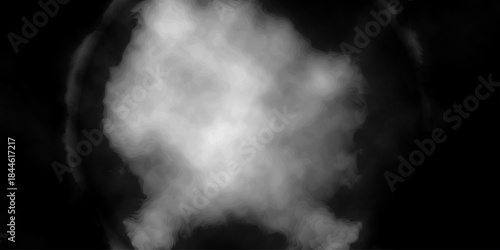 Abstract x-ray image of a human skull with black steam and motion light texture