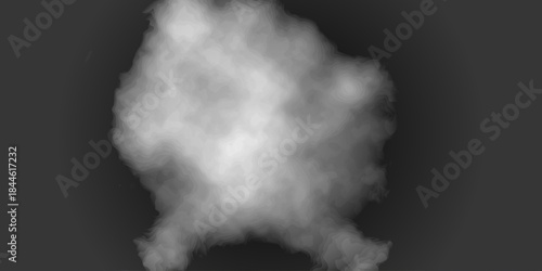 Abstract light smoke clouds flowing against a black background