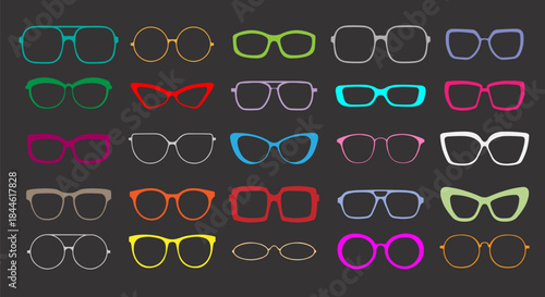 Colorful vintage and classic eyeglasses