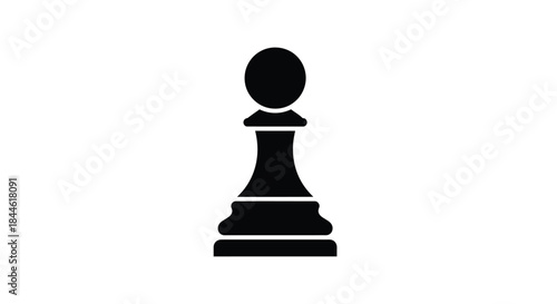 A simple black and white illustration of a chess pawn piece