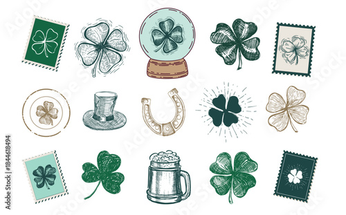 Hand-drawn St. Patrick's Day Lucky Charms Collection