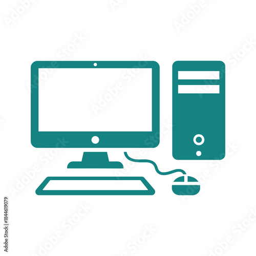 Desktop computer system with monitor and accessories