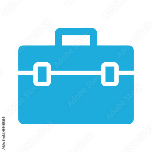 Simple blue briefcase icon