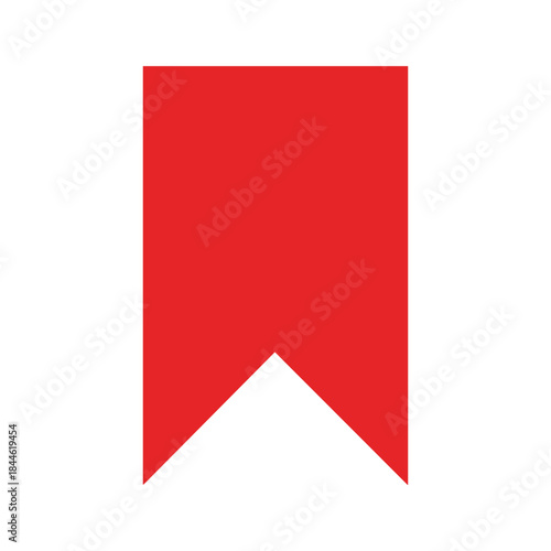 Red bookmark icon on white background