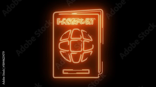 Airport icon neon animation	
