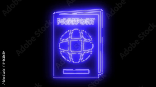 Airport icon neon animation	
