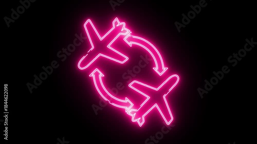 Airport icon neon animation	
