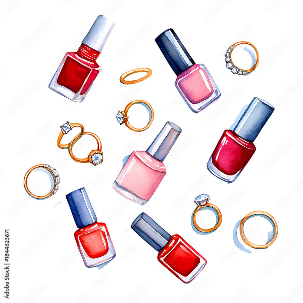 Obraz premium Glamour Essentials Display on transparent background