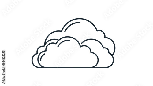 Cloud outline icon illustration representing cloud computing, online data storage, internet technology service, digital network infrastructure and virtual system concept in clean flat line design styl