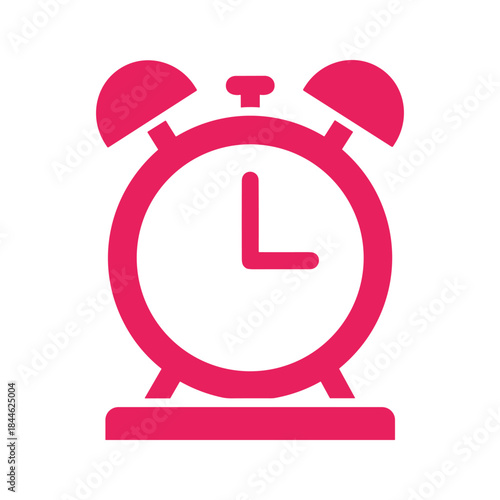 Simple pink alarm clock icon