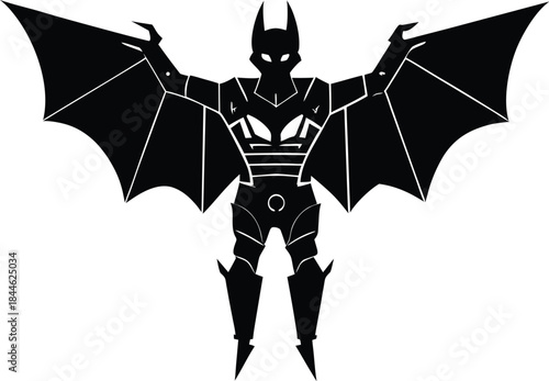 Geometric Bat Warrior Silhouette

