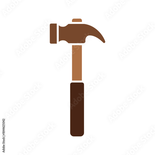 Hammer icon with brown handle