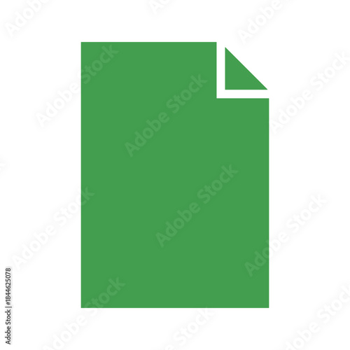 Simple green document icon with folded corner