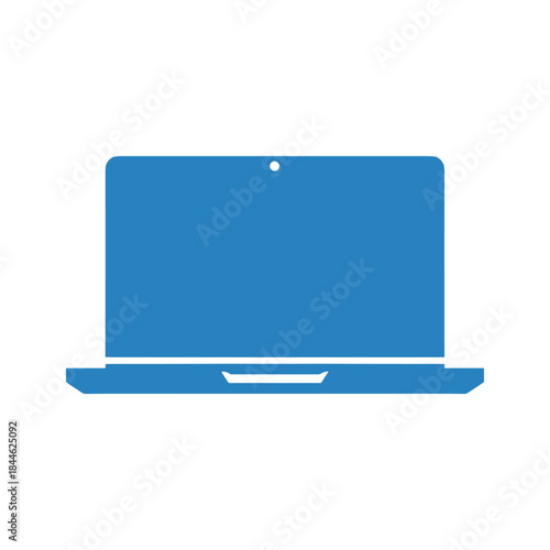 Laptop computer icon in blue color