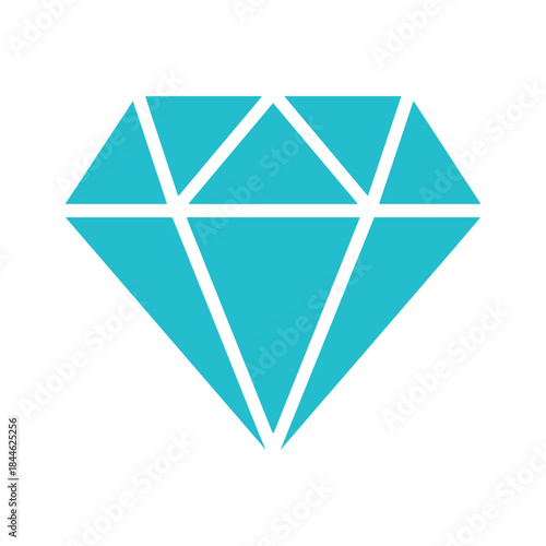 Simple blue diamond icon on white background