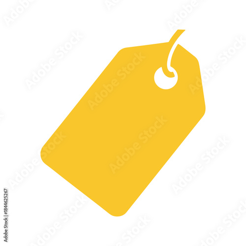 Yellow tag icon on white background