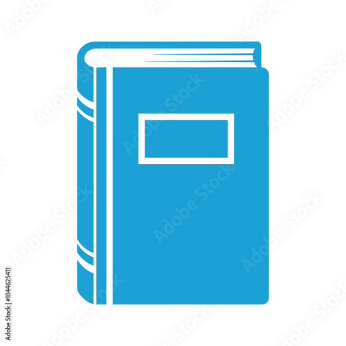 Blue hardcover book with blank label